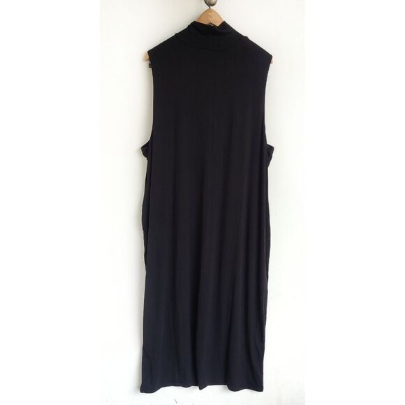 Good American Black Sleeveless Mock Neck Dress Size 5XL New With Tags - Picture 3 of 11